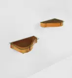 Carlo Mollino, Unique pair of wall-mounted bedside tables from Casa Orengo, Turin