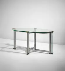 Eugene Schoen, Important table from the Radio-Keith-Orpheum (RKO) Roxy Theatre at Rockefeller Center, New York, circa 1932, Monel metal, nickel, Duraluminum, glass