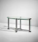 Eugene Schoen, Important table from the Radio-Keith-Orpheum (RKO) Roxy Theatre at Rockefeller Center, New York, circa 1932, Monel metal, nickel, Duraluminum, glass
