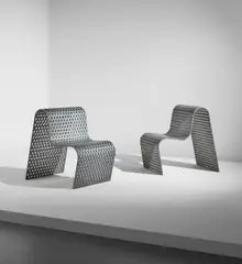 Scott Burton, Pair of "Perforated Metal Chairs", 1989, Aluminum