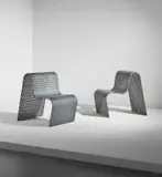 Scott Burton, Pair of "Perforated Metal Chairs", 1989, Aluminum