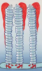 Couples by Louise Bourgeois, 2001, Lithograph in colors with gold acrylic hand additions, on Rives BFK paper, the full sheet,, sold Nov 2017