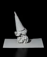 Paper Ice Cream Cone (upside down) by Matt Johnson, 2014, Painted brass, offered Nov 2017