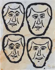 Untitled by Donald Baechler, 1997, Ink and tea on paper, offered Nov 2017