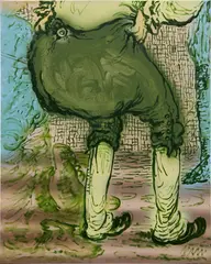 Bum 16 by Charlie Billingham, 2014, Oil and acrylic on linen, sold Nov 2017