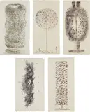 Harry Bertoia, Group of five Untitled monotypes, 1970, Five monotypes in colors, on rice paper, with full margins