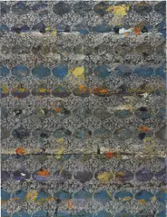Untitled by Hugo McCloud, 2014, aluminum foil, aluminum coating and oil on tar mounted on wood, sold Feb 2017