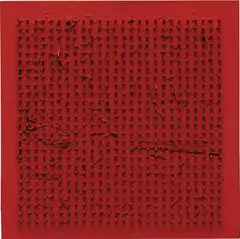 Tableau Clous (Nail Painting) by Bernard Aubertin, 1970, acrylic and nails on panel, sold Feb 2017