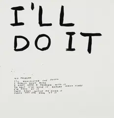 Untitled (I'll do it) by David Shrigley, 2002, ink on paper, sold Feb 2017