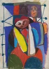 Untitled by George Condo, 1993, pastel on paper, sold Feb 2017