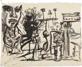 Untitled by George Condo, 1983, India ink on rice paper, sold Feb 2017
