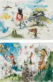 Brad Kahlhamer, Two works: (i) Javelina Girl (ii) American Family Wisconsin USA, 1999, watercolor and ink on paper