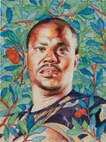 Kehinde Wiley, Portrait of Rahsaan Gandy, 2013, watercolor and oil wash on aquaboard