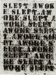 (Miserable) Life #17 by Glenn Ligon, 2008, oilstick and gesso on paper, sold Feb 2017