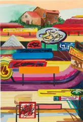 Franz Ackermann, Untitled (Pacific No. 24: Cook's Cottage), 1998, watercolor and marker on paper