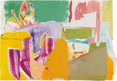 Untitled by Amy Sillman, 2005, gouache on collaged paper, sold Feb 2017