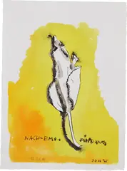 NACH EMPFINDUNG by Thomas Schütte, 1995, watercolor and ink on Arches handmade paper, sold Feb 2017
