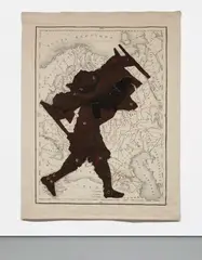 Porter Series: Man with Bed on Back by William Kentridge, 2000, mohair, silk and embroidered tapestry, sold Feb 2017