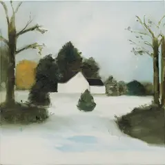 Bare Trees Winter by Maureen Gallace, 1997, oil on canvas, sold Feb 2017