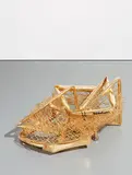 Aaron Young, Tumbleweed (Crushed Fence), 2009, 24 Karat gold plated steel fence
