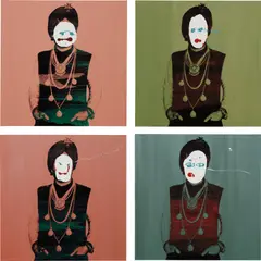 The Bruce High Quality Foundation, Self Portrait 1, Self Portrait 2, Self Portrait 3, Self Portrait 4, 2011, silkscreen, acrylic and enamel on canvas
