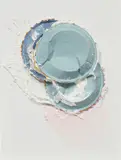 Lucien Smith, Cow urine makes for juicy lemons, 2013, aluminum trays, molding paste and enamel on gessoed canvas
