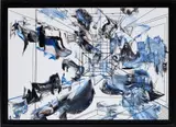 Alexandre Richelieu-Beridze, Envol Opus No. 476, 2016, acrylic, oil and marker on foam board, in artist's frame
