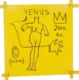 Jean-Michel Basquiat, Untitled (Venus 2000 B.C.), 1982, acrylic and oilstick on canvas mounted on tied wood supports
