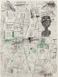 Jean-Michel Basquiat, Untitled, 1986, charcoal, graphite and colored pencil on paper