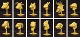 Ai Weiwei, Circle of Animals/Zodiac Heads, 2010, gilded bronze on artist's huanghuali veneered wood bases