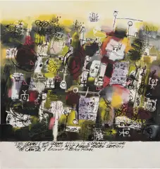 Richard Prince, Going Going Going, 1998, acrylic, silkscreen, and crayon on canvas, in 2 parts