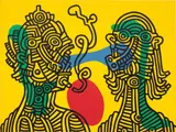 Keith Haring, Keith and Julia, 1986, oil and acrylic on canvas