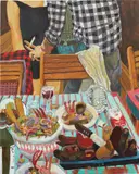 Celeste Dupuy-Spencer, Ceviche and Peruvian Meat, 2011, oil on canvas