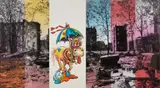 Julia Wachtel, Landscape No. 13 (backyard), 1990, oil, Flashe and lacquer on canvas, in 6 parts