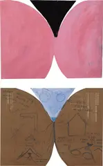 Physiological Landscape by Mike Kelley, 1983, acrylic and marker on paper, in 2 parts, offered May 2017
