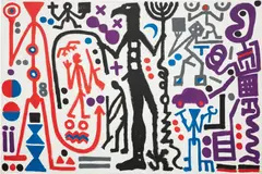 TTT (RT) 2 by A. R. Penck, 1982, acrylic on canvas, sold May 2017