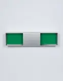 Donald Judd, Untitled, 1991, clear anodized aluminum and green acrylic sheet