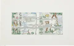 Water Lilies Tapestry (Study) by Roy Lichtenstein, 1995, graphite and colored pencil on paper, sold May 2017