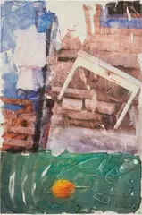 Robert Rauschenberg, Orange Float (Anagram), 1996, vegetable dye transfer on paper