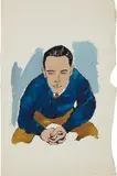 Andy Warhol, Seated Male, 1957, ink and watercolor on Strathmore paper
