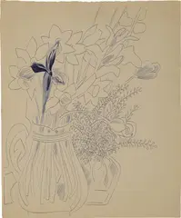 Still Life (Flowers) by Andy Warhol, 1956, ink on paper, sold May 2017