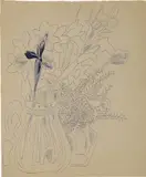 Andy Warhol, Still Life (Flowers), 1956, ink on paper