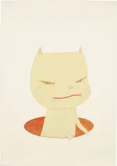 White Night Cat by Yoshitomo Nara, 2002, acrylic and colored pencil on paper, sold May 2017