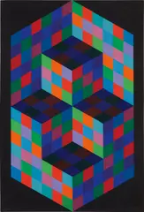 Victor Vasarely, GESALT-SIN, 1969, acrylic on canvas