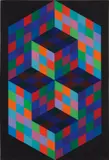 GESALT-SIN by Victor Vasarely, 1969, acrylic on canvas, sold May 2017