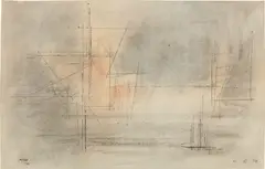 Lyonel Feininger, Sky Space, 1953, watercolor, charcoal and ink on paper