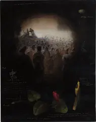 Walton Ford, Guilty Sow, 1994, oil on wood panel