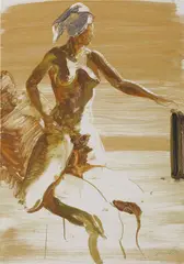 Untitled by Eric Fischl, 1995, oil on Kromekote paper, sold May 2017