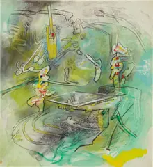 Creative Net-work by Roberto Matta, 1984, oil on canvas, offered May 2017