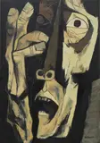 Oswaldo Guayasamín, Cabeza y mano, 1973, oil on canvas